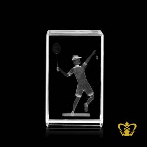 Crystal-cube-3D-laser-engraved-badminton-player