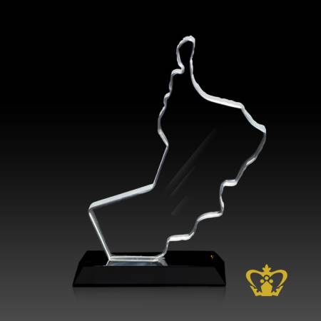 Oman-crytsal-map-cutout-trophy-with-black-base