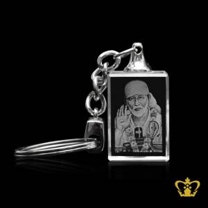 Sai-Baba-of-Shirdi-3D-Laser-Engraved-Keychain-crystal-Cube