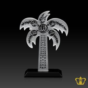 Panjtan-Ahl-Al-kisa-surface-engraved-Crystal-cutout-with-black-crystal-base-6-5-IN