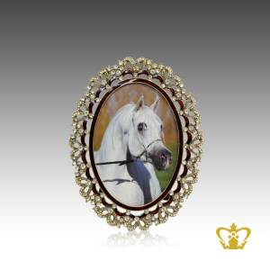 Horse-picture-color-printed-on-decorative-photo-frame