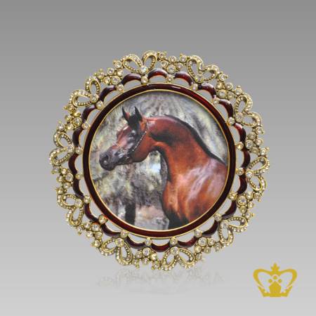 Horse-picture-color-printed-on-decorative-photo-frame