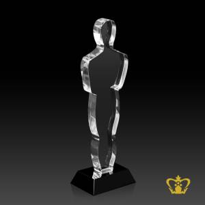 Figure-trophy-crystal-cutout-with-black-base-customized-text-engraving-logo
