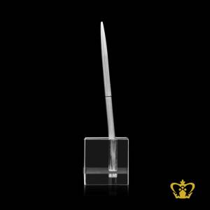 Crystal-pen-holder-for-desktop-customized-with-your-name-designation-logo