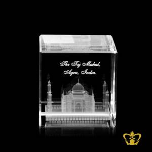 Crystal-rectangular-cube-3D-Laser-Engraved-The-Taj-Mahal-one-of-the-wonders-of-the-world-tourist-souvenir-gift