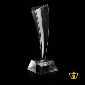 Arabic-number-one-crystal-trophy-stands-on-clear-base-customize-text-logo-engrave