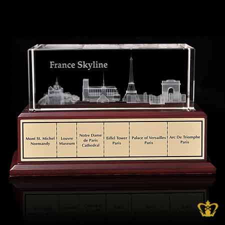 France-Famous-historical-Landmark-Structure-3D-Laser-Engraved-Skyline-Crystal-Cube-Corporate-Gift