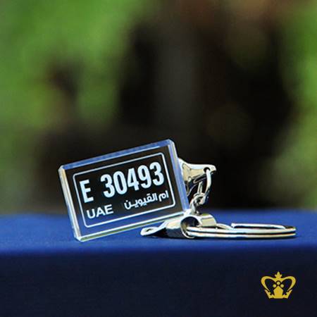 Crystal-cube-key-chain-2D-laser-engraved-with-Vehicle-number-plate-personalized-gift-for-friends-family