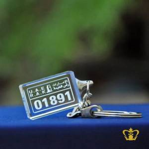 Crystal-Cube-Key-Chain-2D-Laser-engraved-with-Vehcile-Number-plate-Personalized-Gift-For-Friends-Family