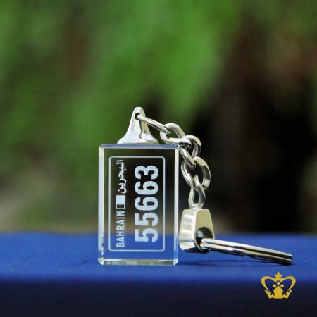 Crystal-cube-key-chain-2D-laser-engraved-with-Vehicle-number-plate-personalized-gift-for-friends-family