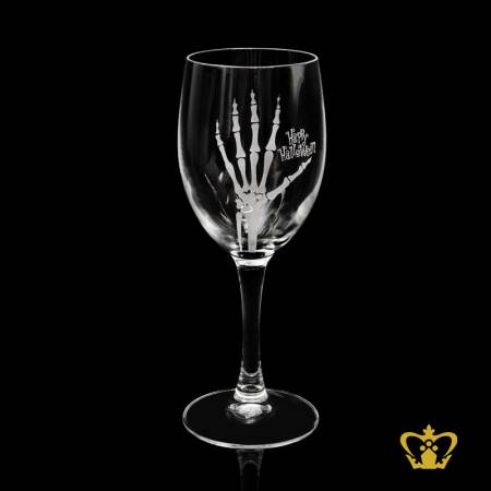 Manufactured-artistic-red-wine-glass-theme-Happy-Halloween-engraved