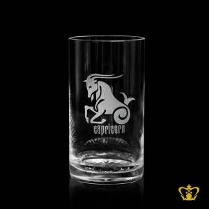 Manufactured-Artistic-Crystal-Tall-Glass-Engraved-with-Capricorn-Zodiac-Sign