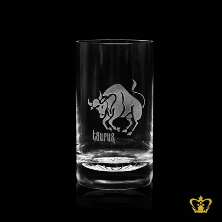 Manufactured-Mesmerizing-Crystal-Tall-Glass-Engrave-with-Taurus-Zodiac-Sign