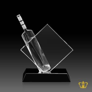 Personalized-Crystal-Bat-Trophy-Themed-Cricket-stands-on-Black-Crystal-Base-Customized-Text-Engraving-Logo-Base-Box