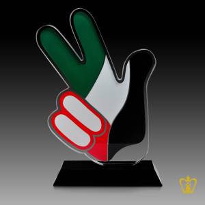 Three-finger-salute-UAE-flag-color-printed-cutout-With-black-base-UAE-National-Day-Gift