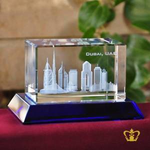 Skyline-of-Dubai-famous-landmark-3D-engraving-crystal-cube-gift-tourist-souvenir