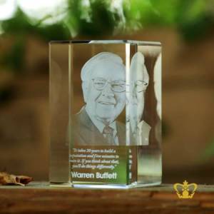 3D-laser-engraved-crystal-rectangular-cube-Warren-Buffett-with-his-most-popular-quotes-etched