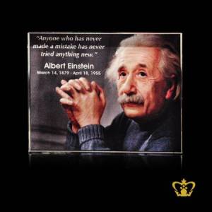 Color-Print-of-Albert-Einstein-with-his-most-popular-quotes-on-Crystal-Plaque-Inspirational-Motivational-Gifts-Customized-Logo-Text