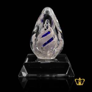 Paper-weight-trophy-crystal-potpourri-allured-with-sparkling-bubbles-and-clear-base