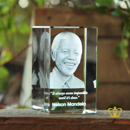 3D-laser-engraved-crystal-rectangular-cube-Nelson-Mandela-with-his-most-popular-quotes-etched