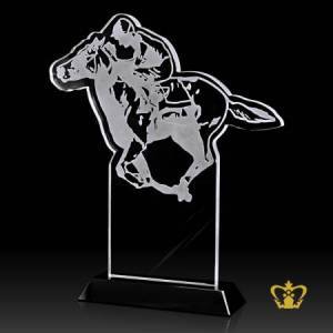 Customize-horse-riding-crystal-trophy-stands-on-black-base-custom-logo-text-engraving-UAE-famous-souvenirs