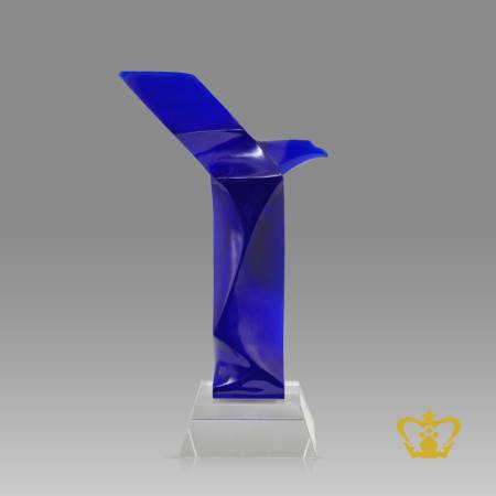 Personalized-classic-art-blue-eagle-trophy-with-clear-base