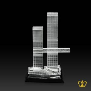 Handcrafted-crystal-replica-of-One-Za-abeel-with-black-base
