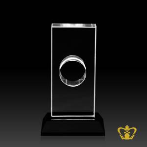 Personalize-crystal-straight-plaque-with-hole-in-centre-customized-text-engraving-logo