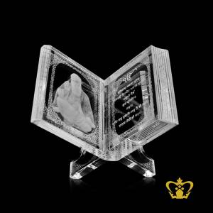 Special-occasions-Gurupurab-gifts-crystal-book-replica-engraved-with-2D-laser-and-text-Sikh-religious-souvenir