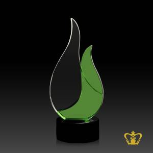 CG-FLAME-TROPHY-GREEN-CLEAR-9-5IN