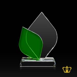 CG-LEAF-TROPHY-GREEN-CLEAR-7X5-5IN