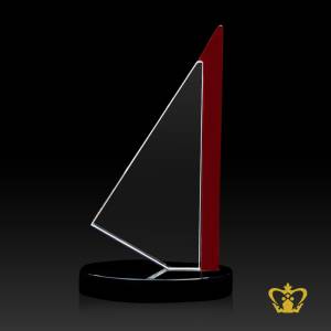 CG-TRIANGLE-TROPHY-W-OVAL-BASE-9INC-RED-CLEAR