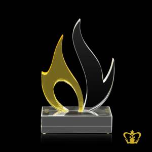 CG-FLAME-TROPHY-7-5IN-YELLOW-CLEAR
