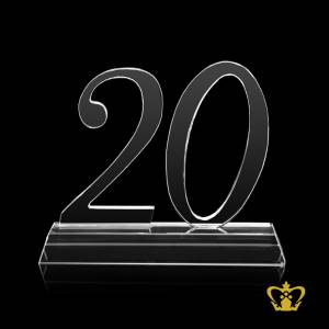 Number-20-crystal-cutout-twenty-years-appreciation-service-award-trophy-with-clear-base-customized-logo-text
