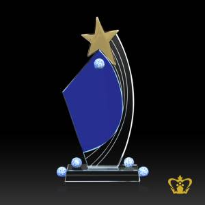 PYC-METAL-STAR-TROPHY-10-5IN-BLUE-CLEAR-W-BALL