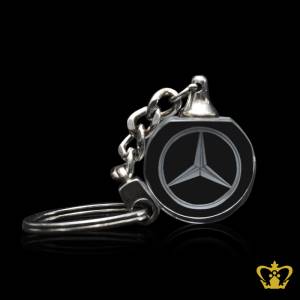 Crystal-round-key-chain-2D-laser-engrave-car-logo
