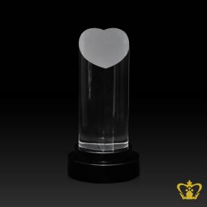 TJRS-HEART-SHAPE-BAR-9IN-CLEAR-W-BLACK-BASE