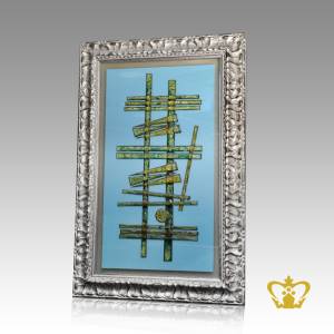 FTR-MURAL36X21IN-EMBOSSED-GUIL-WOOD-FRM