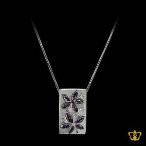 Elegant-white-square-pendant-inlaid-with-gleaming-crystal-diamond-lovely-gift-for-her