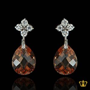 Amber-crystal-drop-shape-diamond-earring-embellished-crystal-diamond
