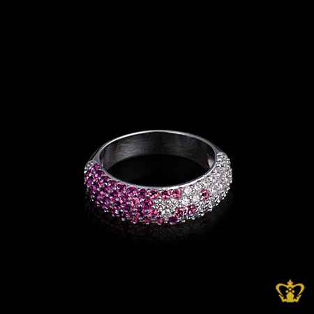 Delicate-chic-ring-inlaid-with-beautiful-pink-and-clear-crystal-diamonds-lovely-gift-for-her