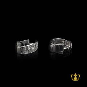 Silver-cross-earring-inlaid-with-clear-crystal-diamond-elegant-gift-for-her