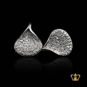 Classy-trendy-leaf-silver-tops-earring-inlaid-with-crystal-diamond-lovely-gift-for-her