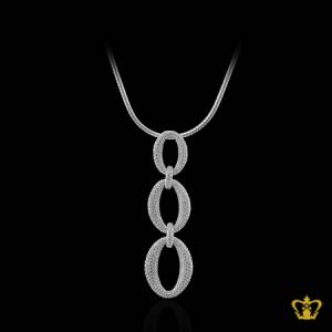 Oval-shape-dangling-pendant-silver-inlaid-with-crystal-diamond