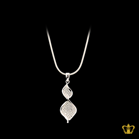 Silver-twisted-pendant-embellish-with-crystal-stone-exquisite-jewelry-gift-for-her