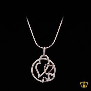 Heart-shape-round-circle-rhodium-plated-chain-silver-for-her-occasions-celebrations-gift-birthday-pendant-silver-crystal-stone-valentines-day