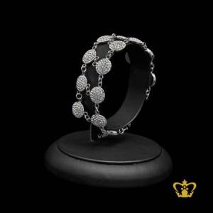 Silver-bracelet-inlaid-with-clear-shining-crystal-lovely-gift-for-her