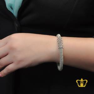 Gorgeous-silver-bangle-inlaid-with-purple-crystal-diamond-lovely-gift-for-her