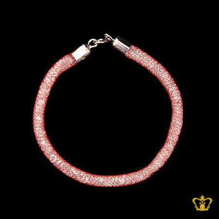 Mesh-tube-red-bracelet-filled-with-white-crystal-stone-exquisite-jewelry-gift-for-her