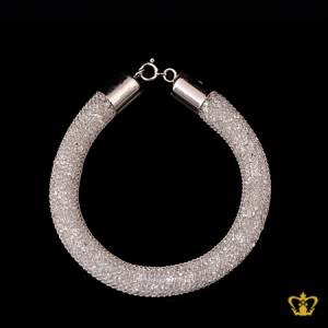 Mesh-tube-silver-bracelet-filled-with-white-crystal-stone-exquisite-jewelry-gift-for-her